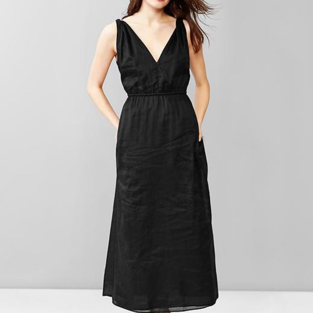 GAP women's black maxi dress 0 Petite